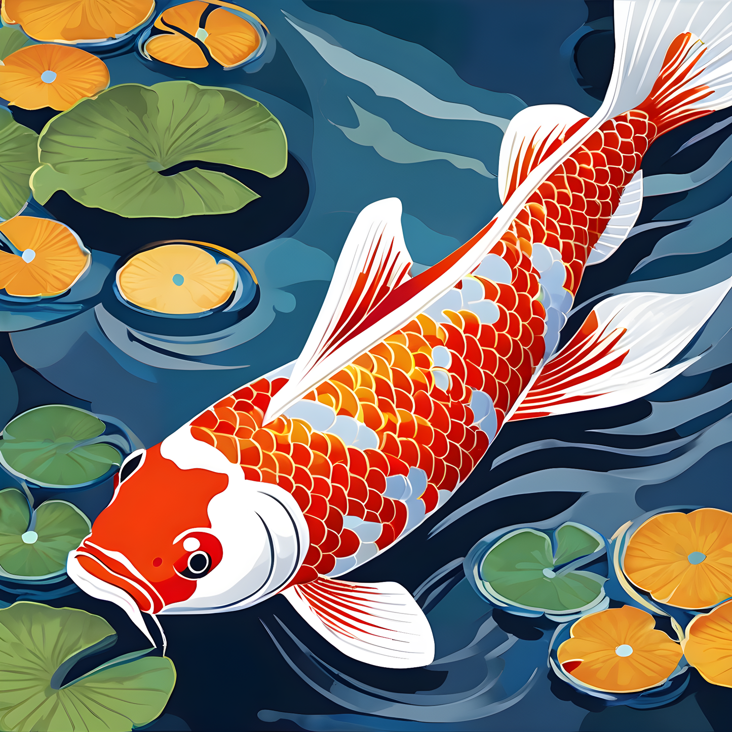 Japanese koi fish PD (2) - Van-Go Paint-By-Number Kit