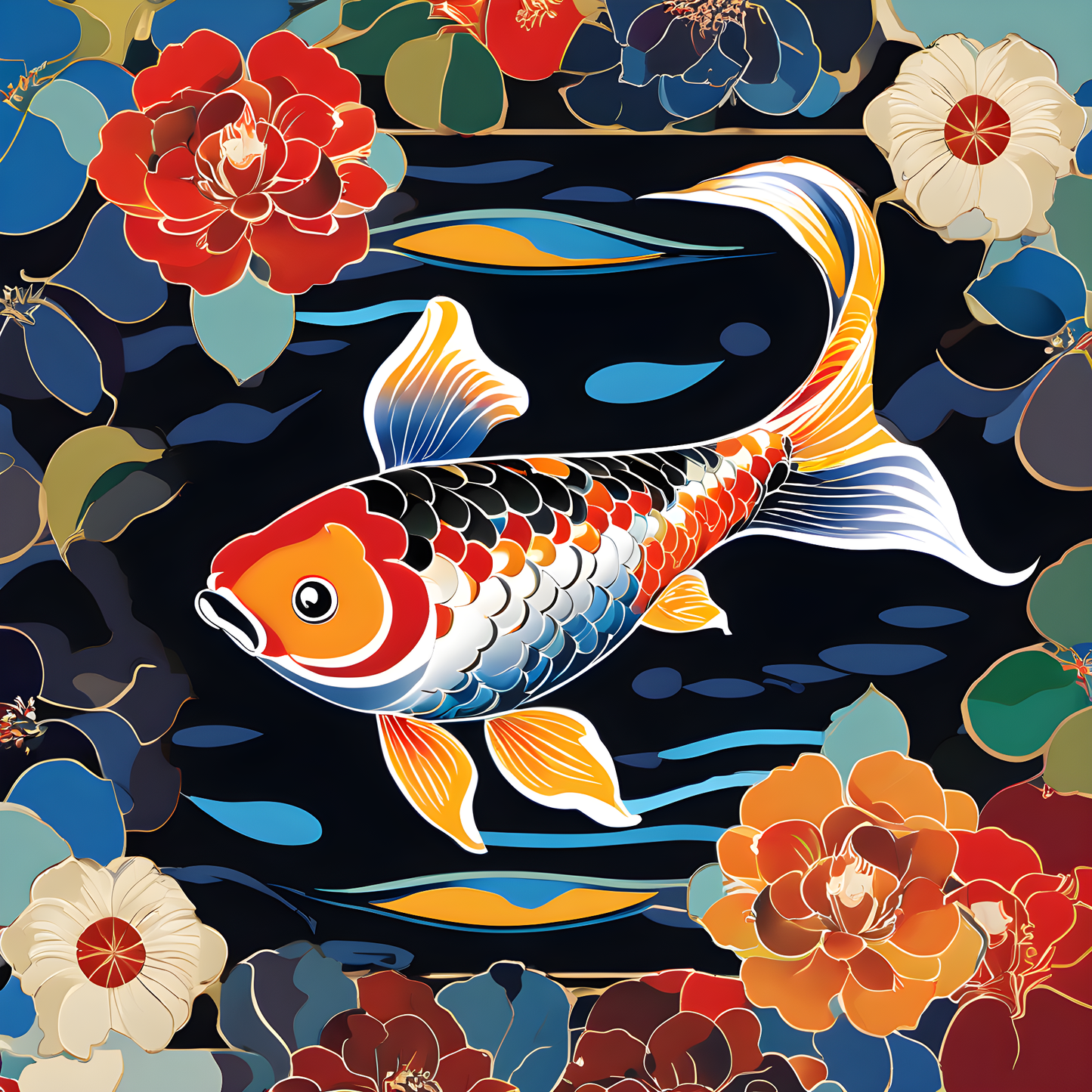 Japanese koi fish PD (3) - Van-Go Paint-By-Number Kit