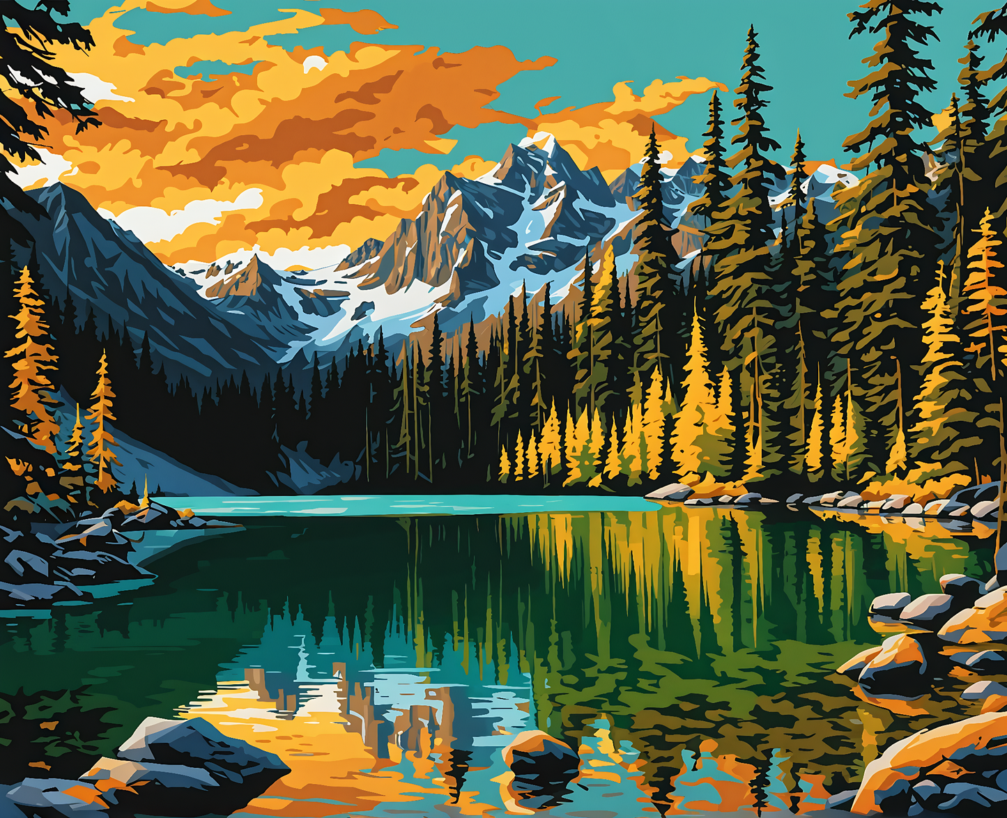 Canada Collection - Joffre Lakes Park, British Columbia (24) - Van-Go Paint-By-Number Kit
