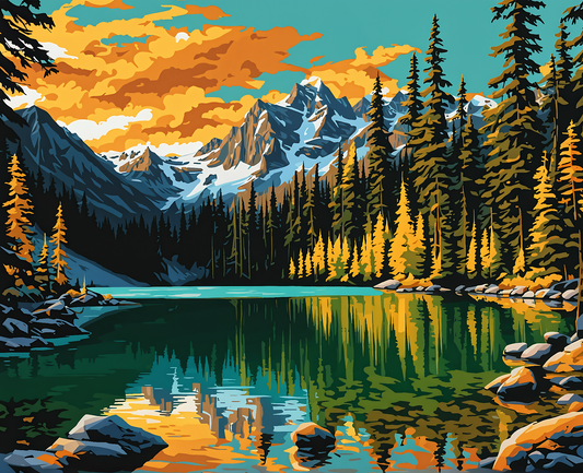 Canada Collection - Joffre Lakes Park, British Columbia (24) - Van-Go Paint-By-Number Kit
