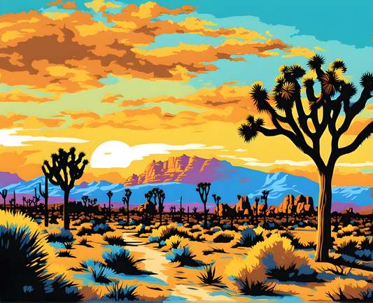 National Parks Collection PD (29) - Joshua Tree Park, USA - Paint-By-Number Kit