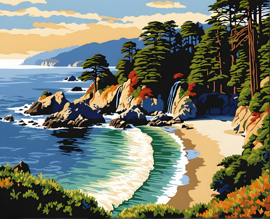 Amazing Places OD (127) - Julia Pfeiffer Burns State Park, California - Van-Go Paint-By-Number Kit