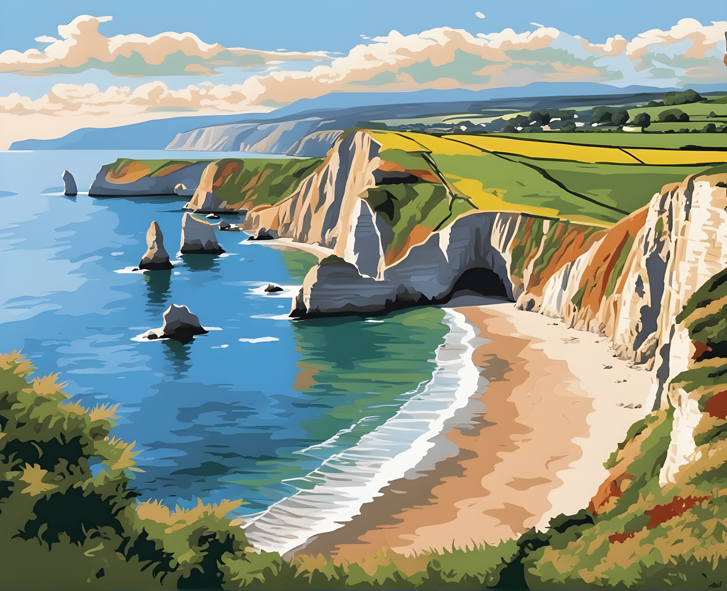 Amazing Places OD (129) - Jurassic Coast, UK - Van-Go Paint-By-Number Kit