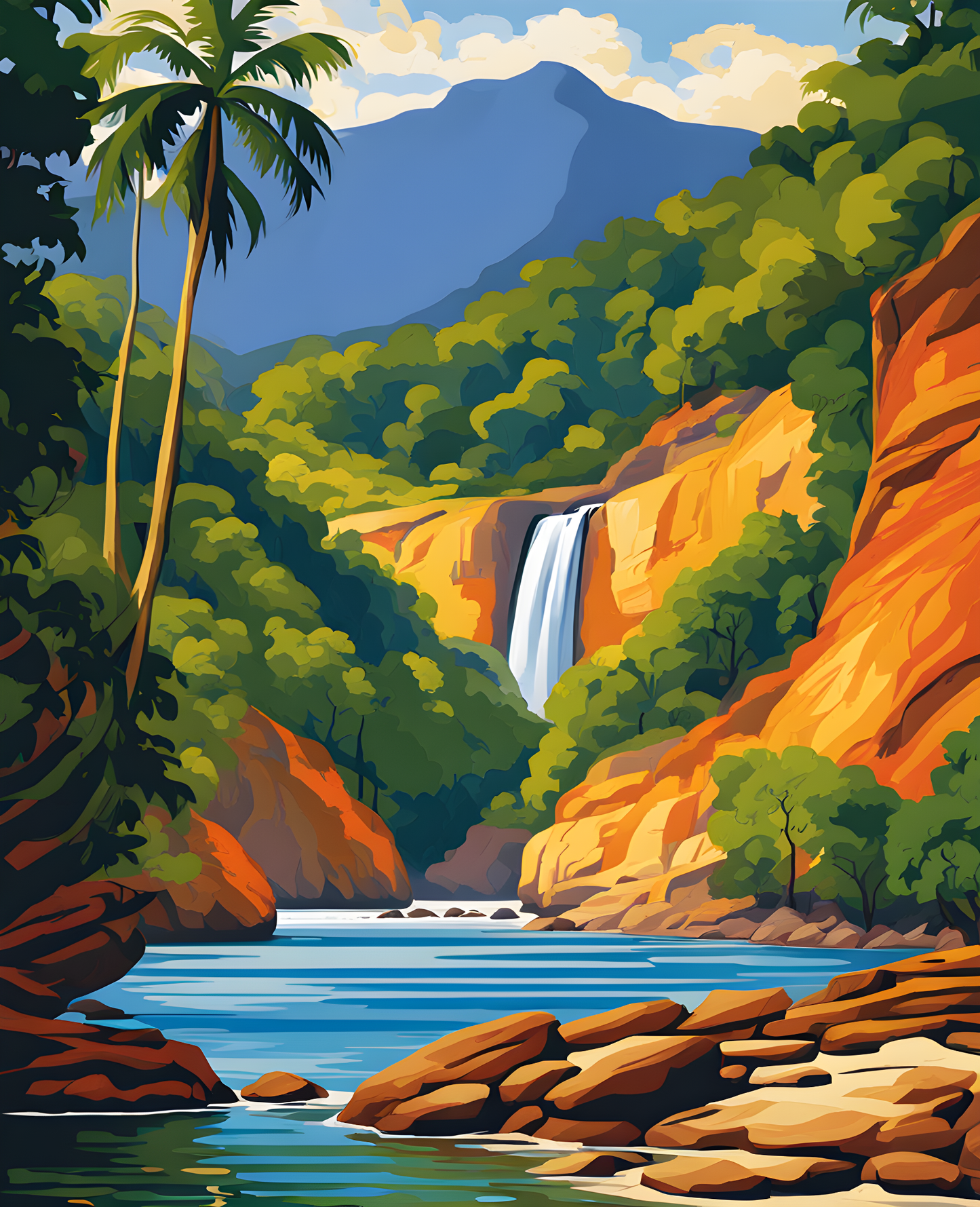 Sri Lanka Collection PD (12) - Kandalama -  Van-Go Paint-By-Number Kit