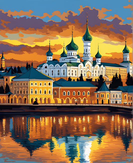 Kazan Kremlin at Sunset (1) - Van-Go Paint-By-Number Kit
