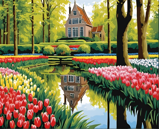 Amazing Places OD (132) - Keukenhof Gardens, Lisse, Netherlands - Van-Go Paint-By-Number Kit