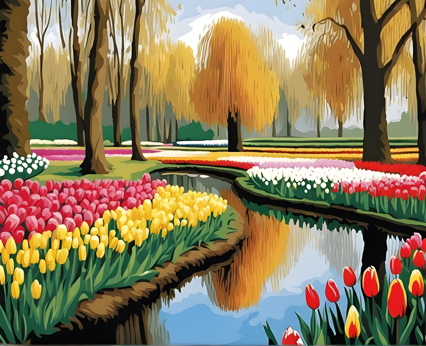 Amazing Places OD (131) - Keukenhof Gardens, Lisse, Netherlands - Van-Go Paint-By-Number Kit