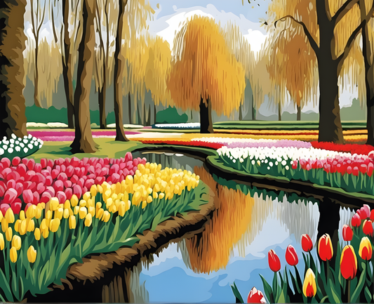 Amazing Places OD (131) - Keukenhof Gardens, Lisse, Netherlands - Van-Go Paint-By-Number Kit