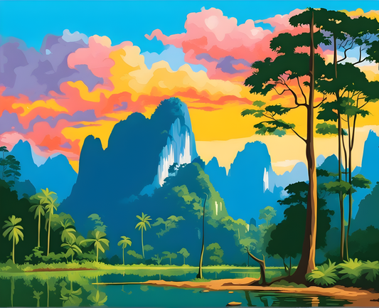 National Parks Collection PD (72) - Khao Sok Park, Thailand - Paint-By-Number Kit