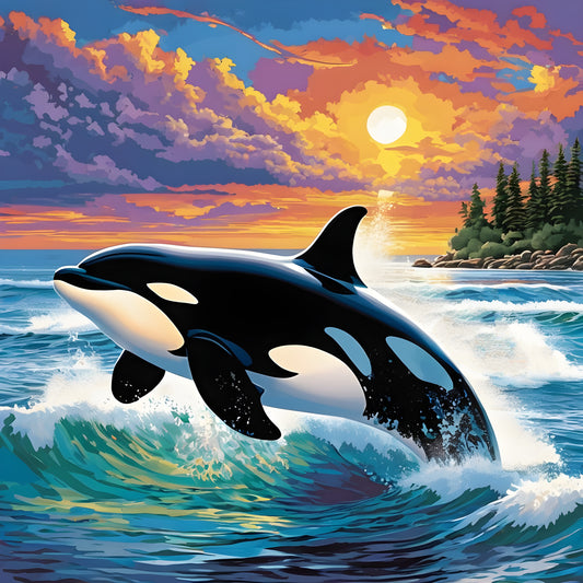 Killer whales (4) - Van-Go Paint-By-Number Kit