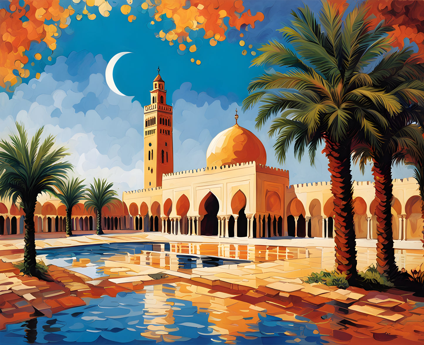 Morocco Collection PD (56) - Koutoubia Mosque, Marrakesh - Van-Go Paint-By-Number Kit