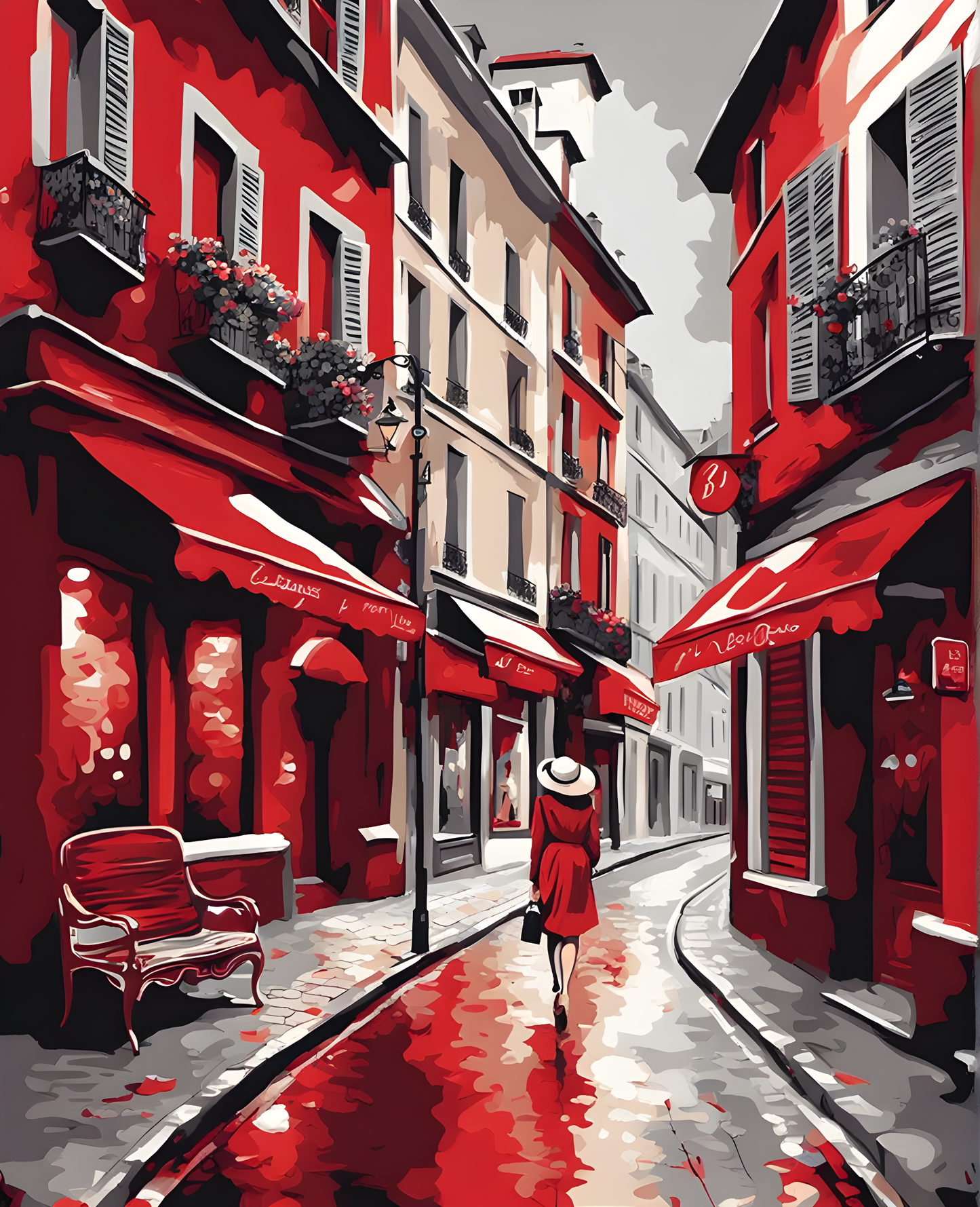 La Rue en Rouge PD - Van-Go Paint-By-Number Kit