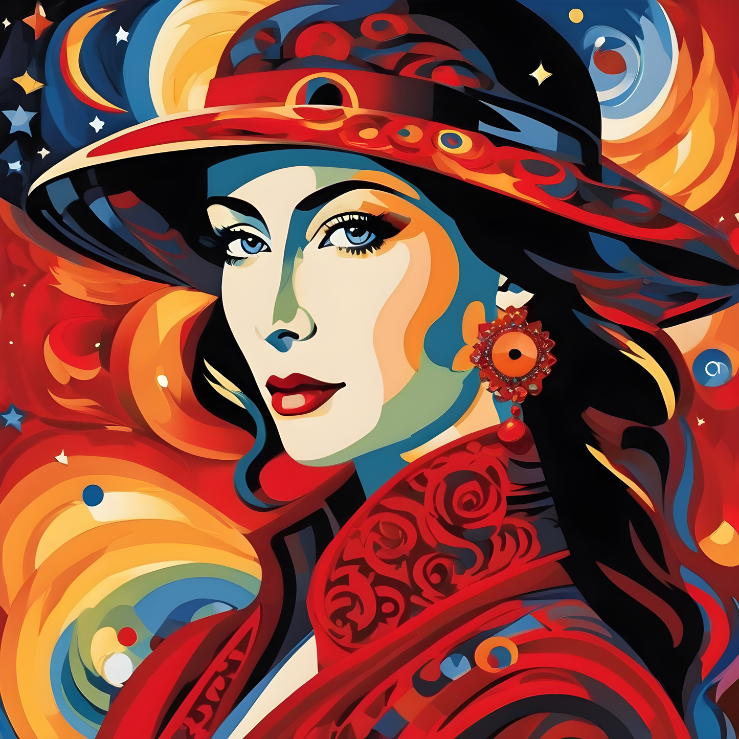 Lady In Red Collection PD (40) - in Starry Night - Van-Go Paint-By-Number Kit