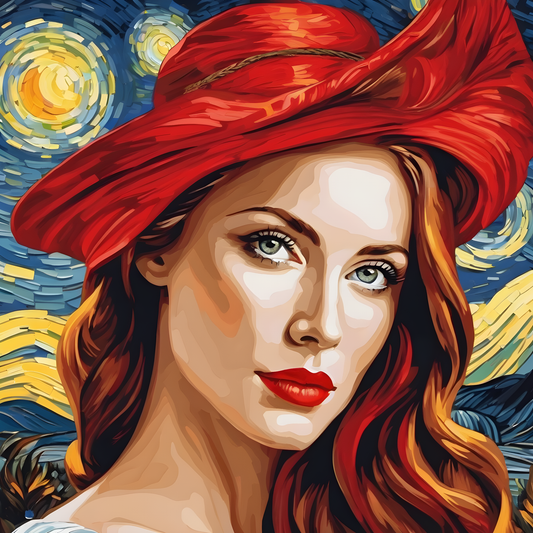 Lady In Red Collection PD (43) - in Starry Night - Van-Go Paint-By-Number Kit