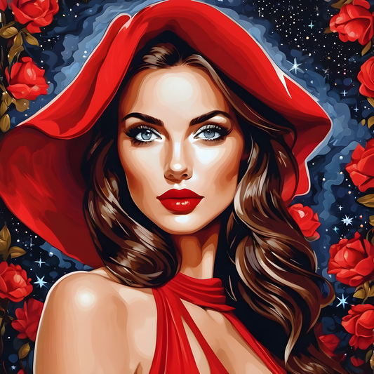 Lady In Red Collection PD (41) - in Starry Night - Van-Go Paint-By-Number Kit