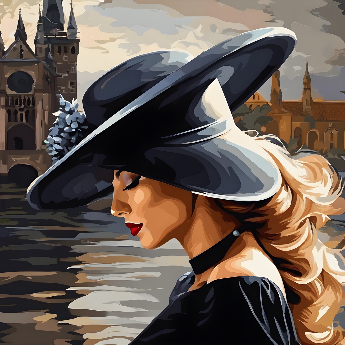 Lady with a Black Hat PD (7) - Van-Go Paint-By-Number Kit