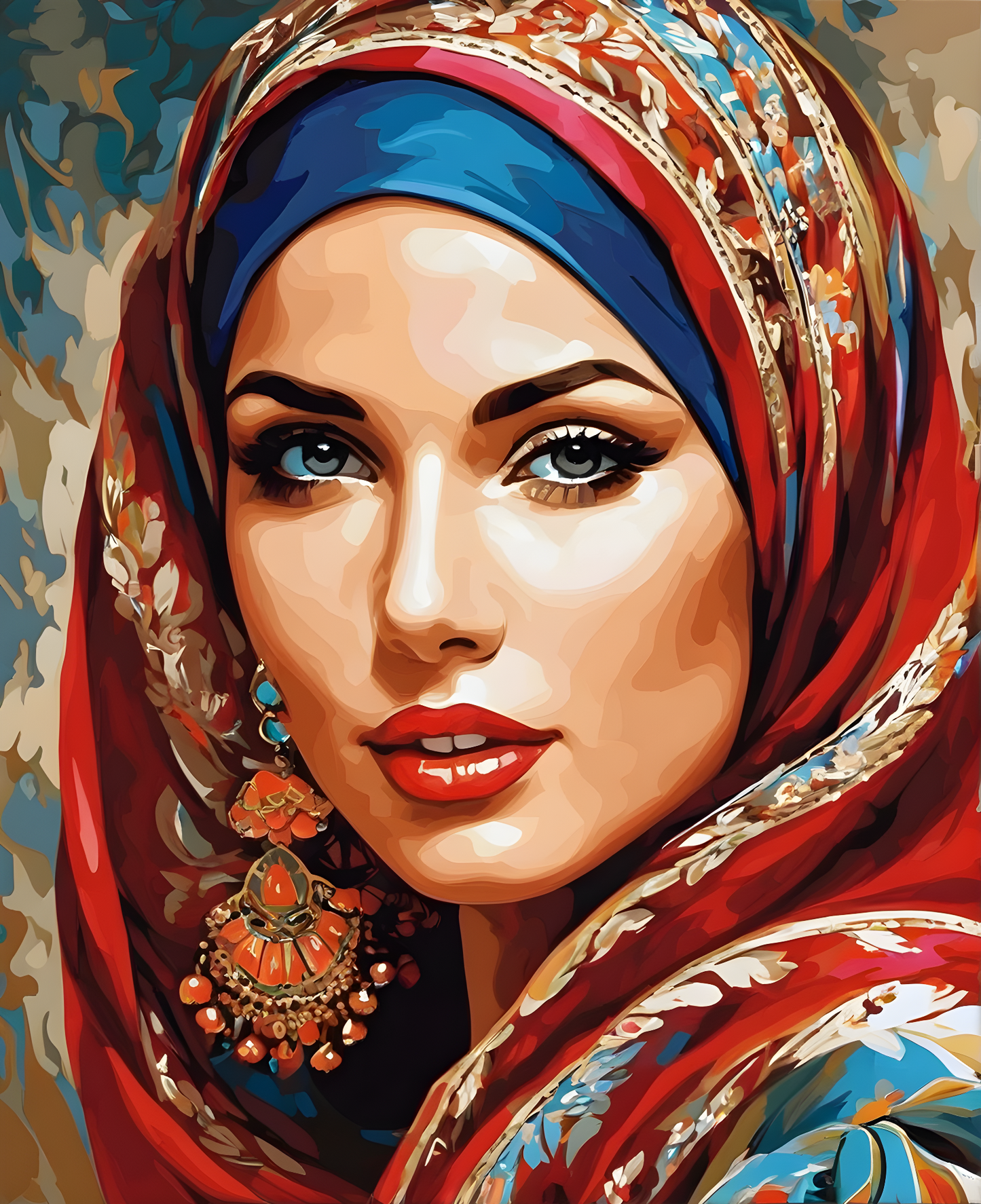 Lady with a Head Scarf PD (16) - Van-Go Paint-By-Number Kit
