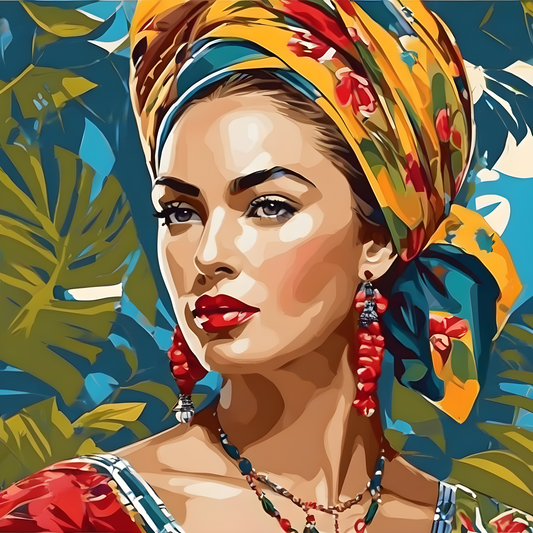 Lady with a Head Scarf PD (2) - Van-Go Paint-By-Number Kit