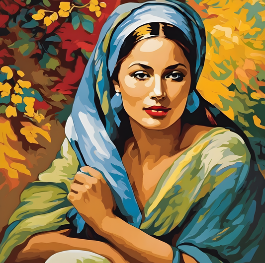 Lady with a Head Scarf PD (3) - Van-Go Paint-By-Number Kit