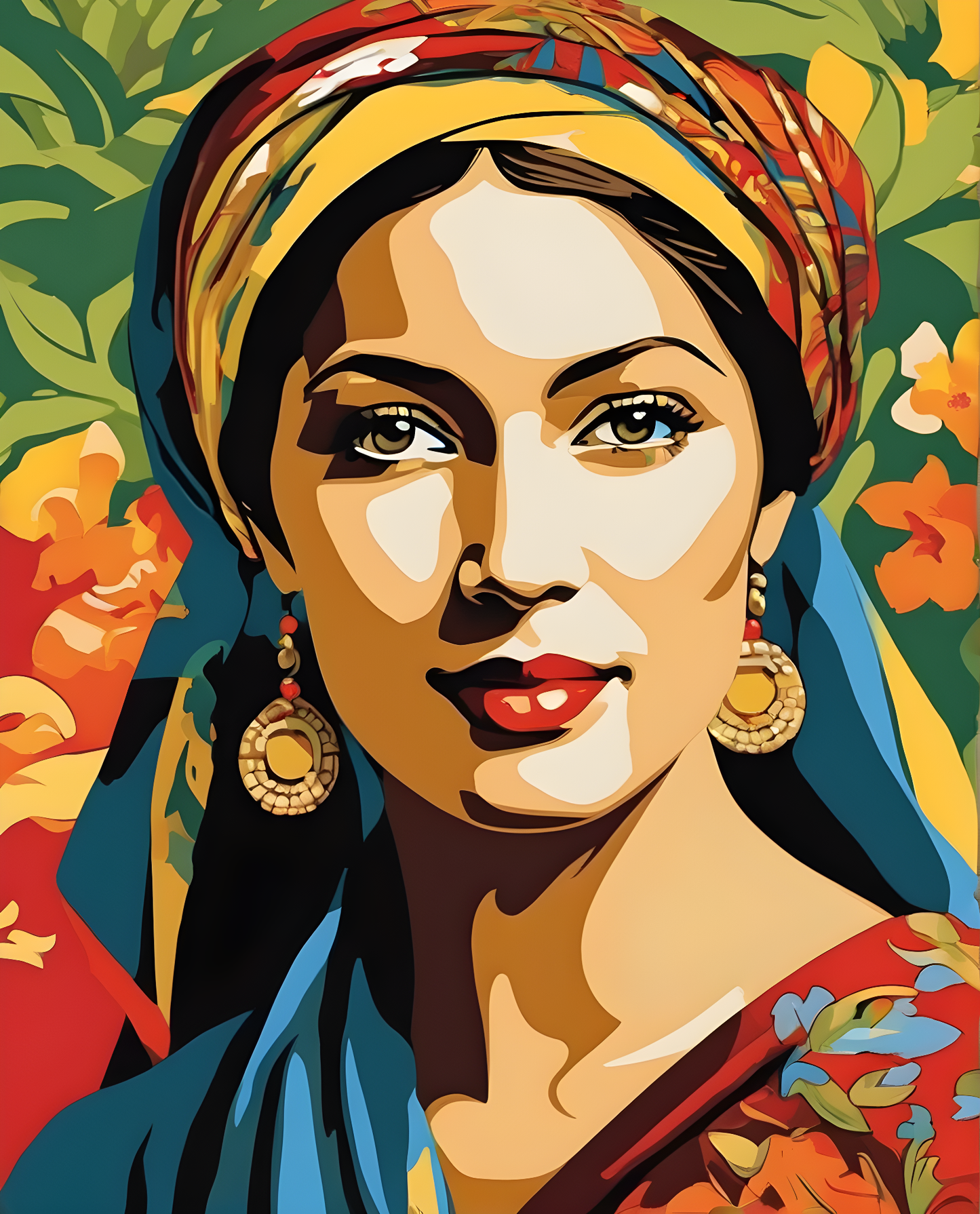Lady with a Head Scarf PD (15) - Van-Go Paint-By-Number Kit