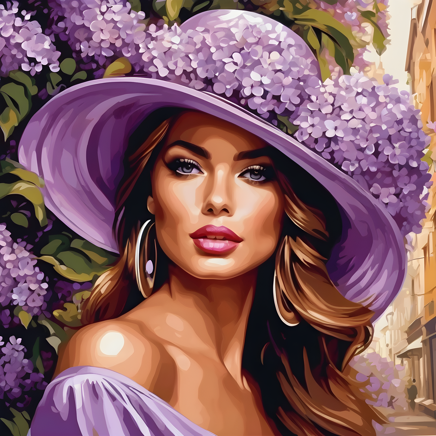 Lady with a Lilac Hat PD (3) - Van-Go Paint-By-Number Kit