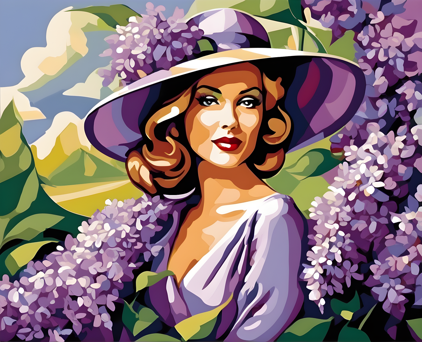 Lady with a Lilac Hat PD (6) - Van-Go Paint-By-Number Kit