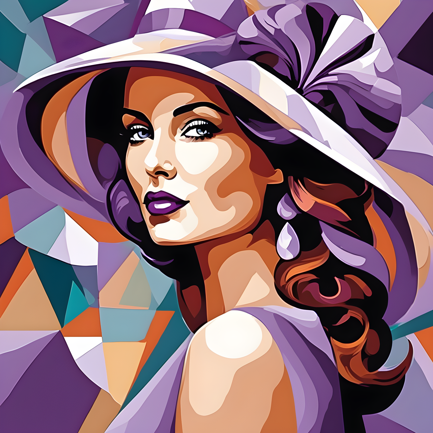 Lady with a Lilac Hat PD (8) - Van-Go Paint-By-Number Kit