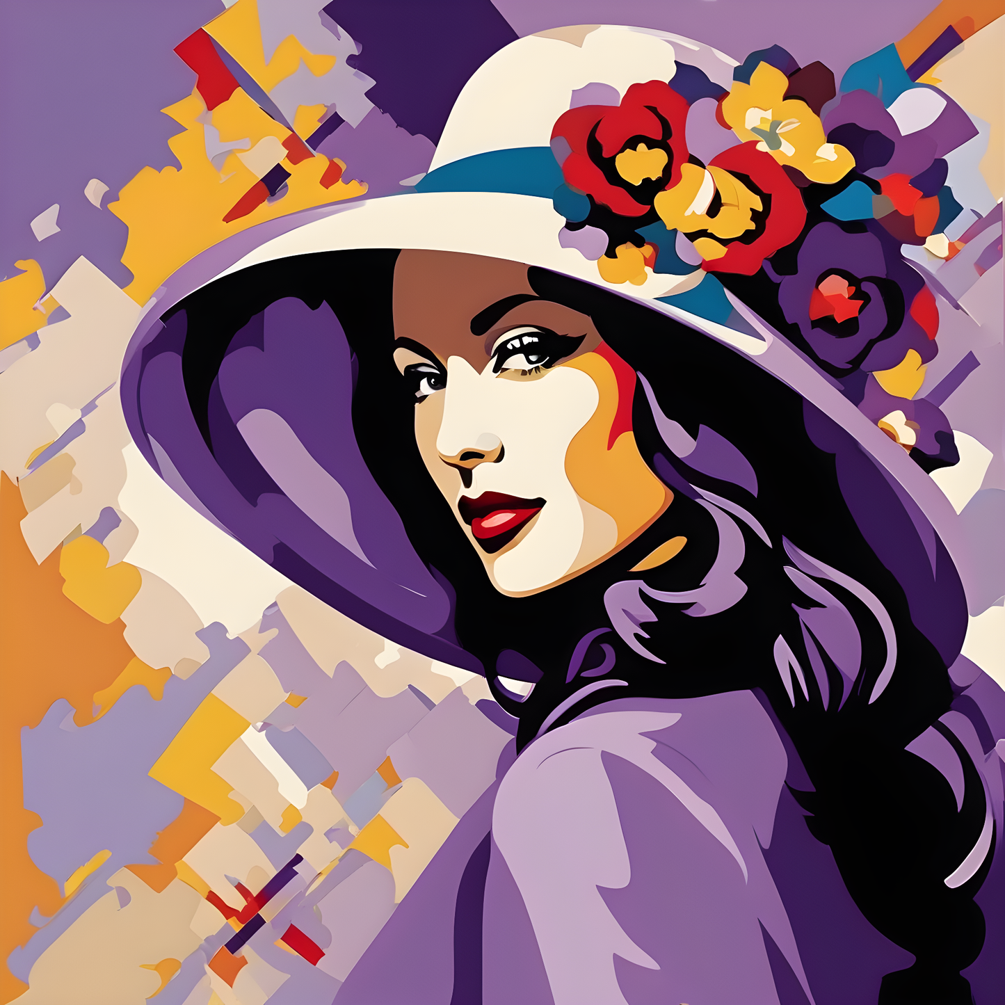 Lady with a Lilac Hat PD (4) - Van-Go Paint-By-Number Kit