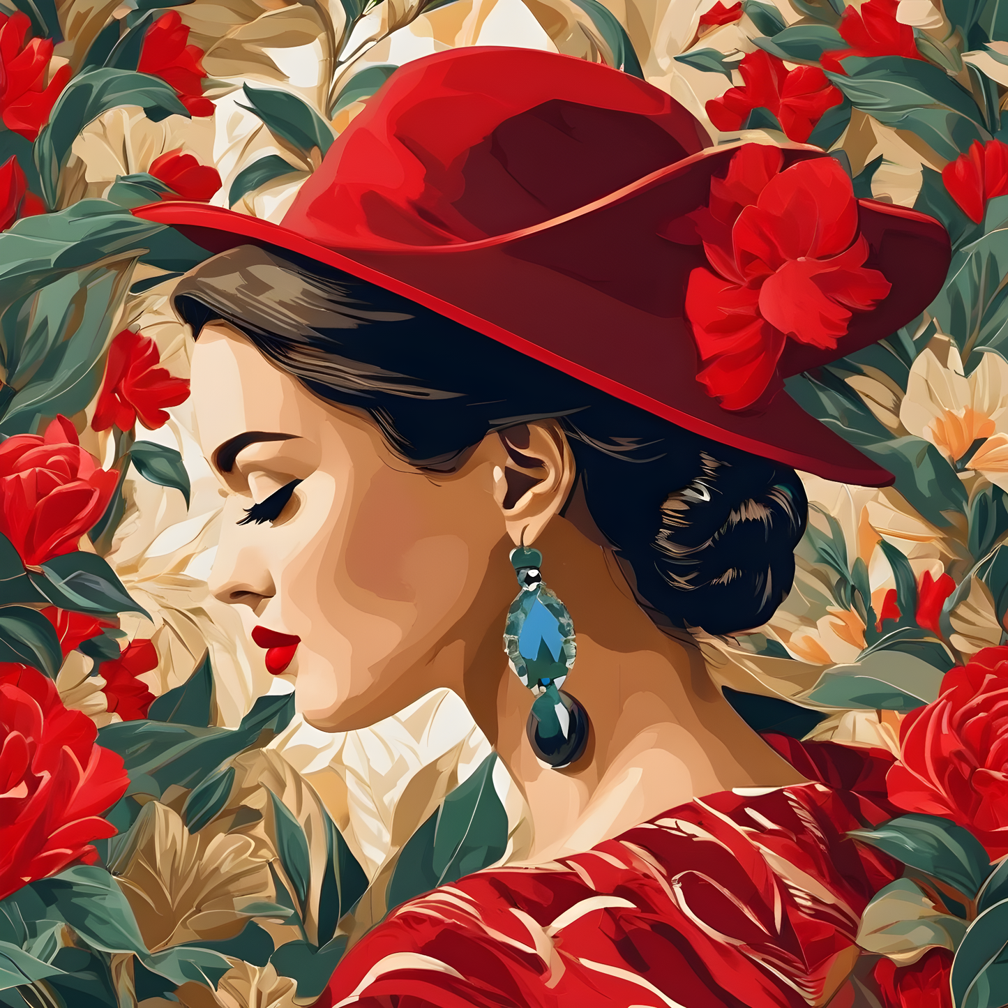 Lady with a Red Hat PD (1) - Van-Go Paint-By-Number Kit