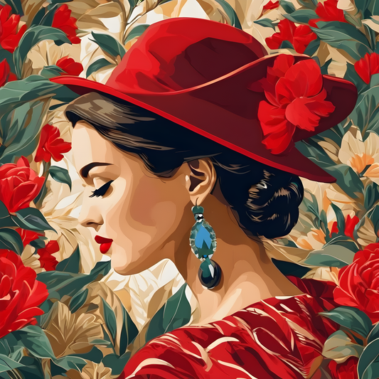 Lady with a Red Hat PD (1) - Van-Go Paint-By-Number Kit