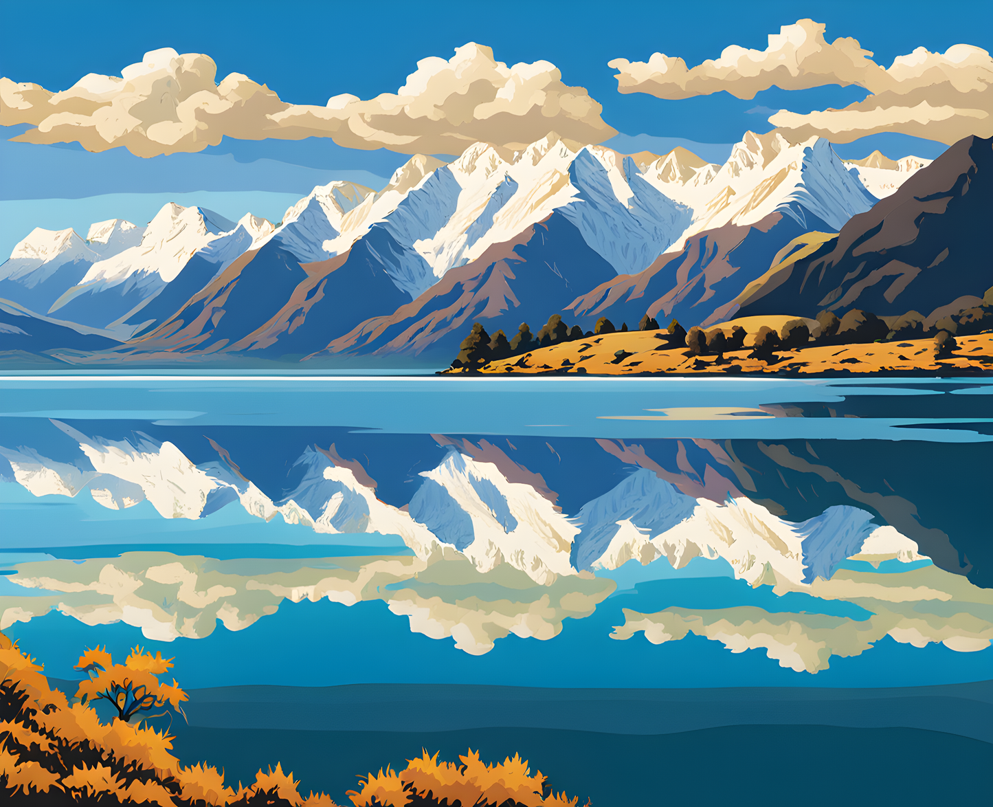 Painting by Numbers Kit of New-Zealand Country PD (35) - Lake Hawea
