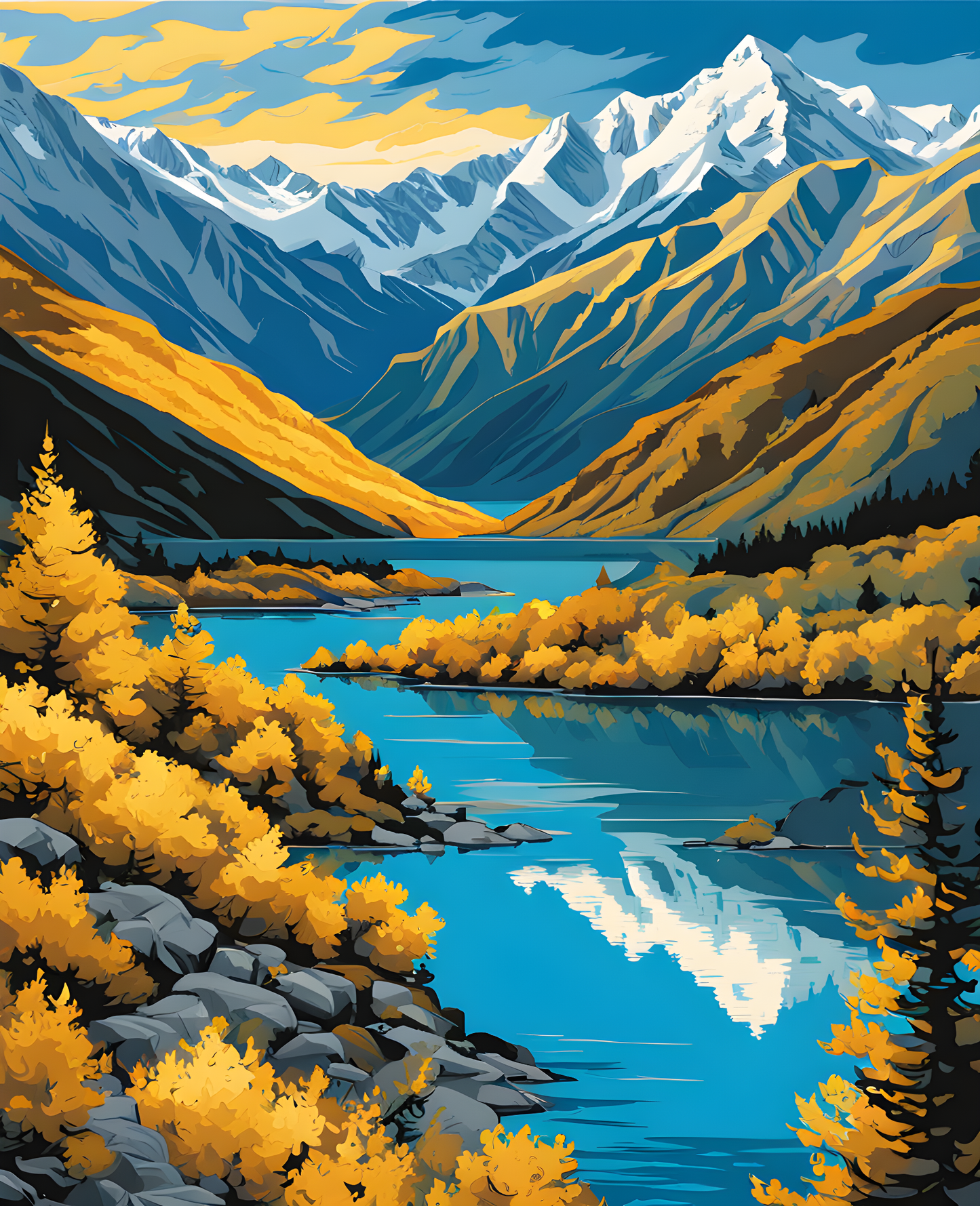 New Zealand Collection PD (37) - Lake Pukaki - Van-Go Paint-By-Number Kit