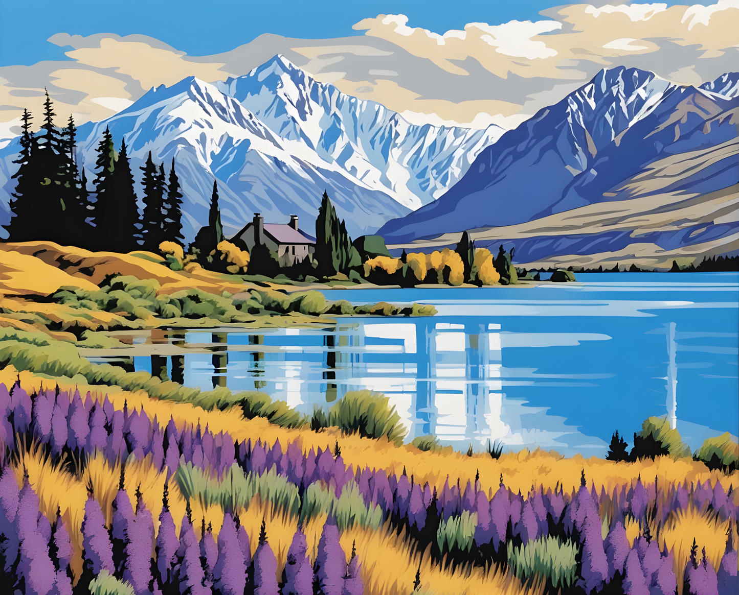 Amazing Places OD (151) - Lake Tekapo, New Zealand - Van-Go Paint-By-Number Kit