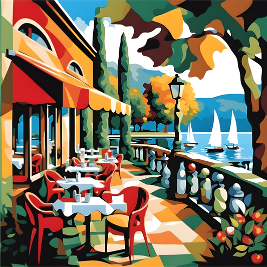 Lakeside Café (2) - Van-Go Paint-By-Number Kit