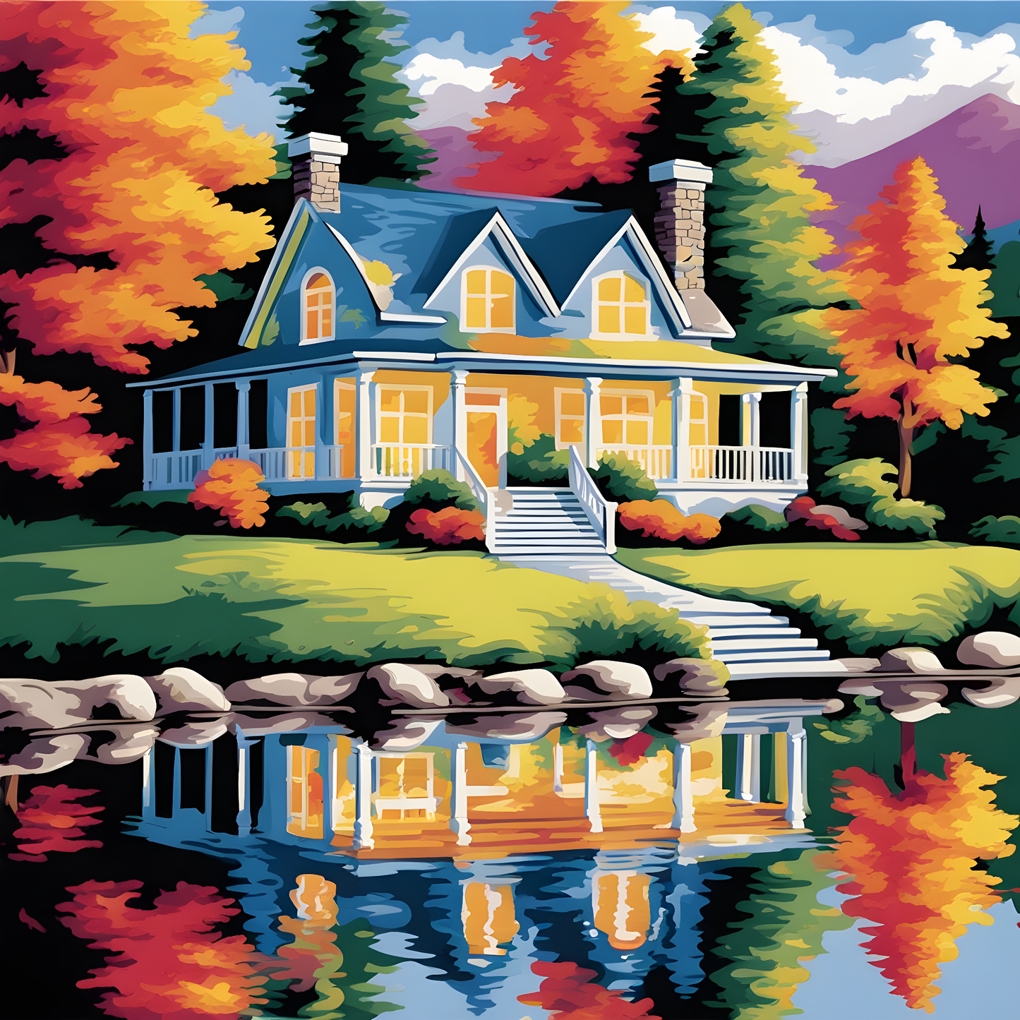 Lakeside Dream House - Van-Go Paint-By-Number Kit