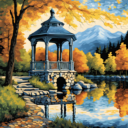 Lakeside Stone Gazebo - Van-Go Paint-By-Number Kit