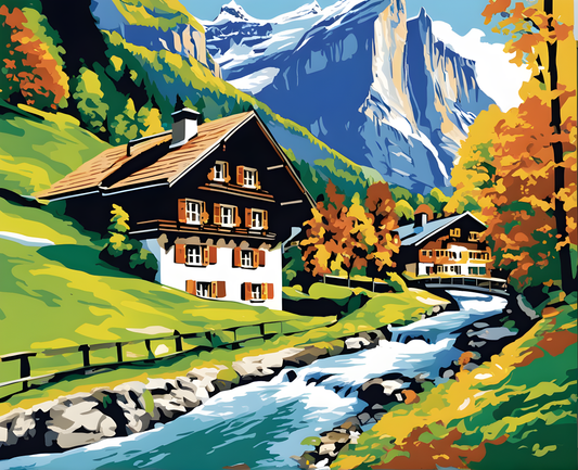 Amazing Places OD (150) - Lauterbrunnen, Switzerland - Van-Go Paint-By-Number Kit