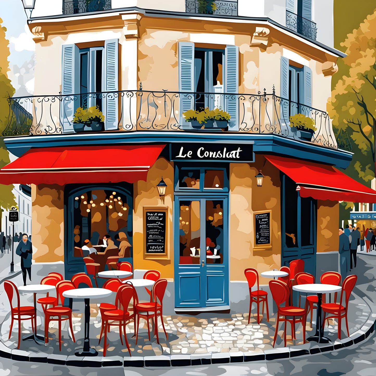 Le Consulat Café In Montmartre Paris - Van-Go Paint-By-Number Kit