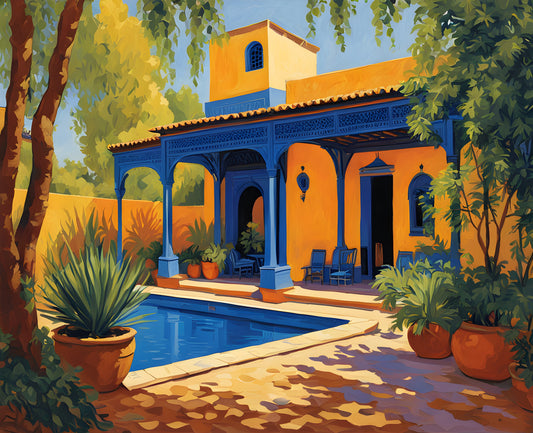 Morocco Collection PD (54) - Le Jardin Majorelle, Marrakesh - Van-Go Paint-By-Number Kit