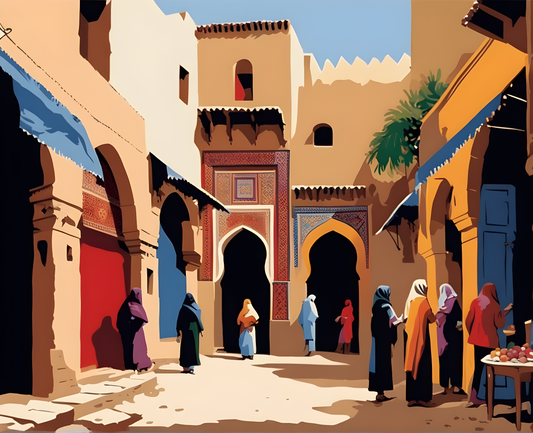 Morocco Collection PD (35) - Le Souk de Fez - Van-Go Paint-By-Number Kit
