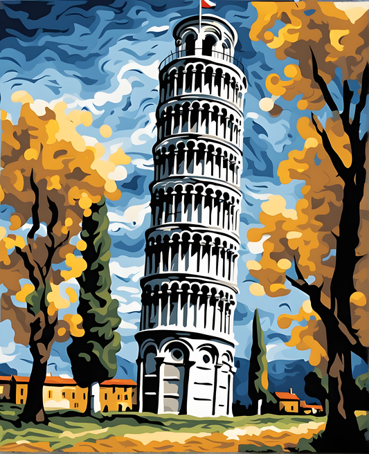 Leaning Tower of Pisa, Italy Collection PD (5) - Van-Go Paint-By-Number Kit