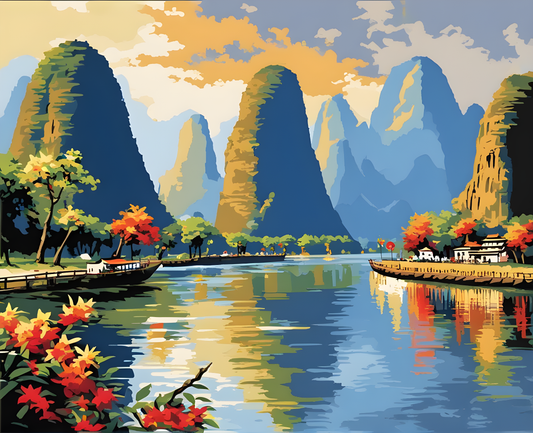 Amazing Places OD (154) - Li River, China - Van-Go Paint-By-Number Kit