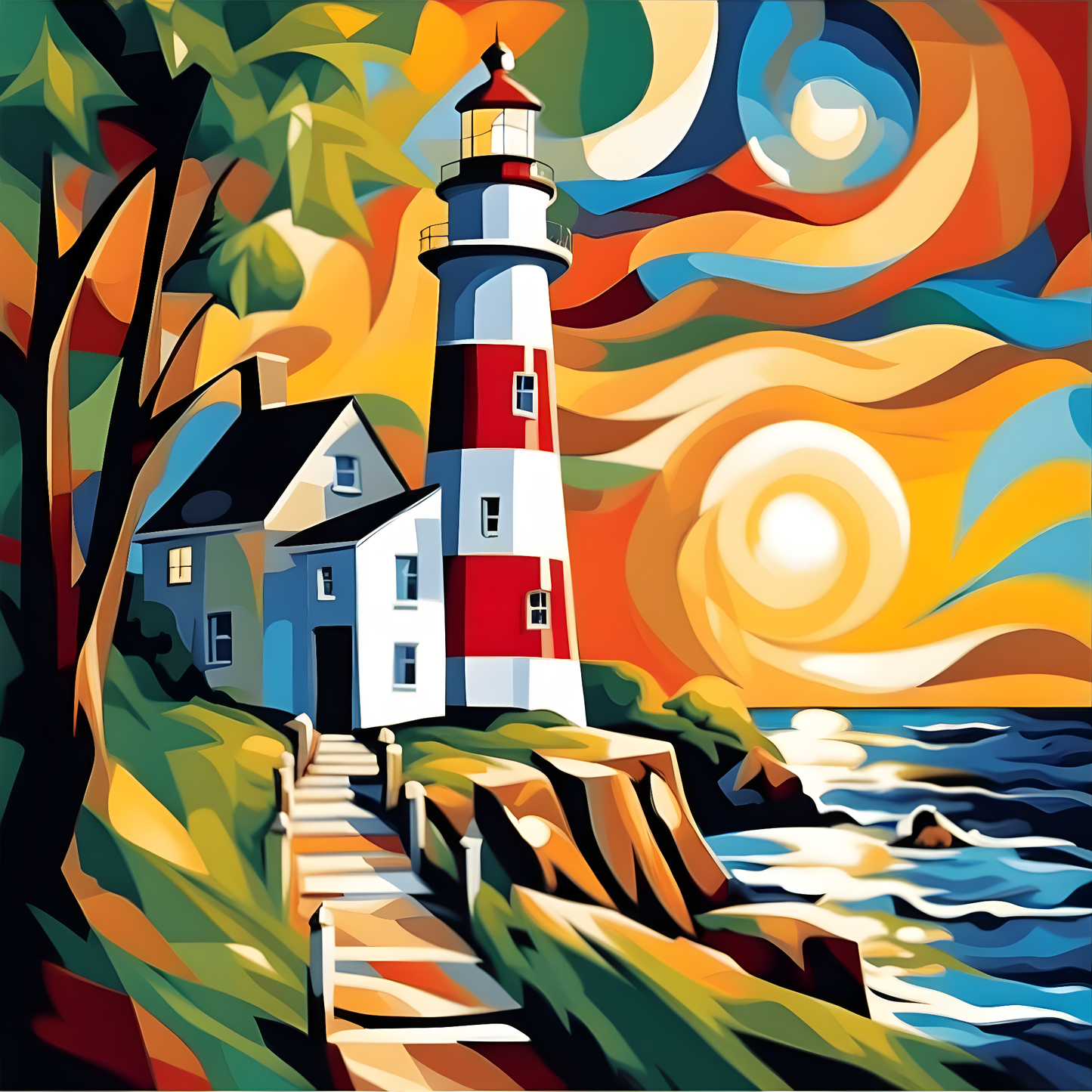 Light House Trail (2) - Van-Go Paint-By-Number Kit