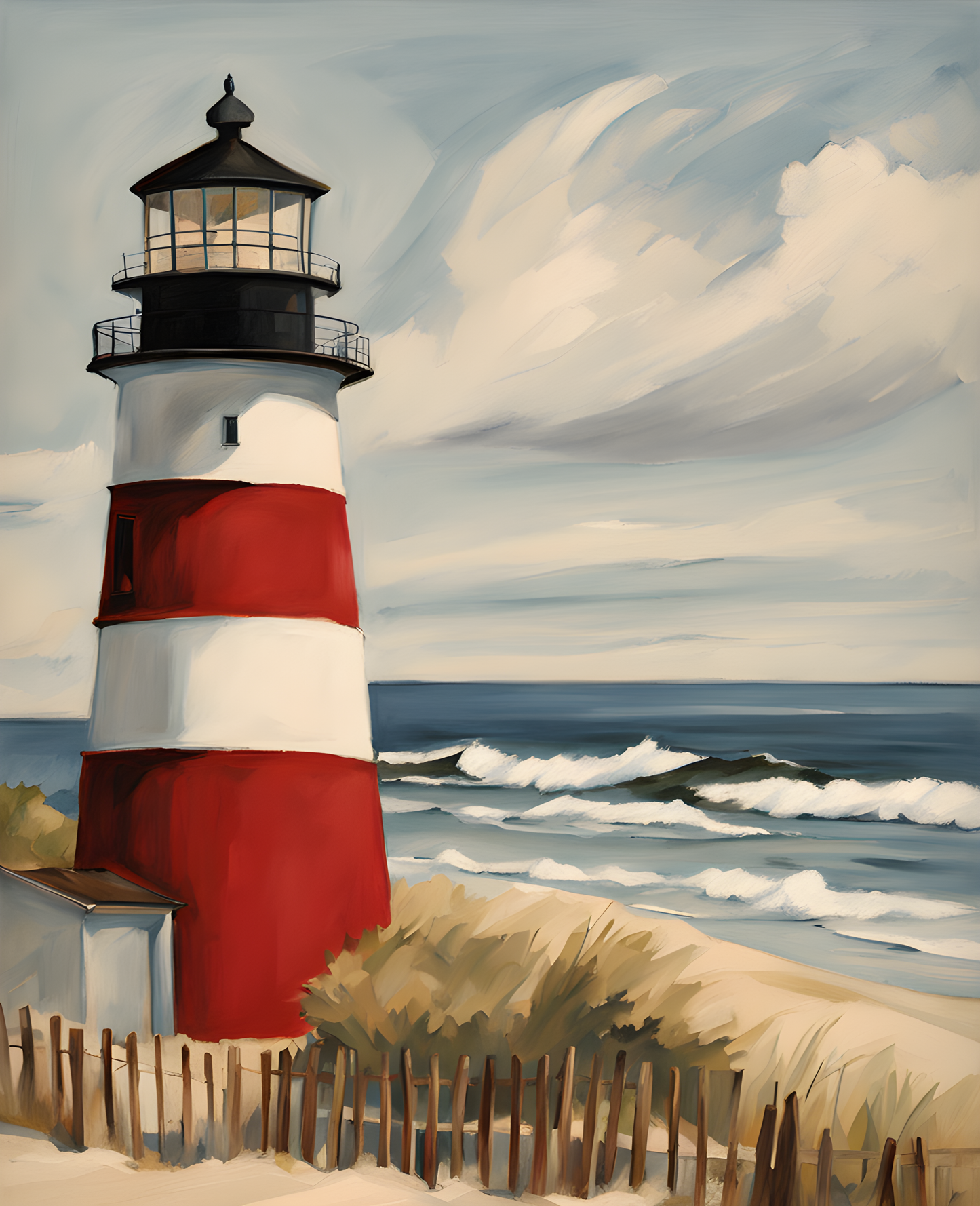 USA Great Places (4) - Lighthouses by the Sea, The Outer Banks, NC - Van-Go Paint-By-Number Kit