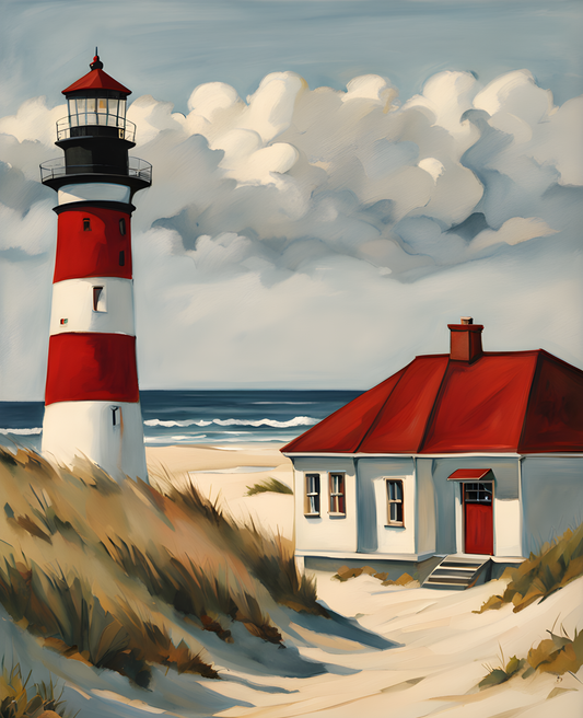 USA Great Places (5) - Lighthouses by the Sea, The Outer Banks, NC - Van-Go Paint-By-Number Kit