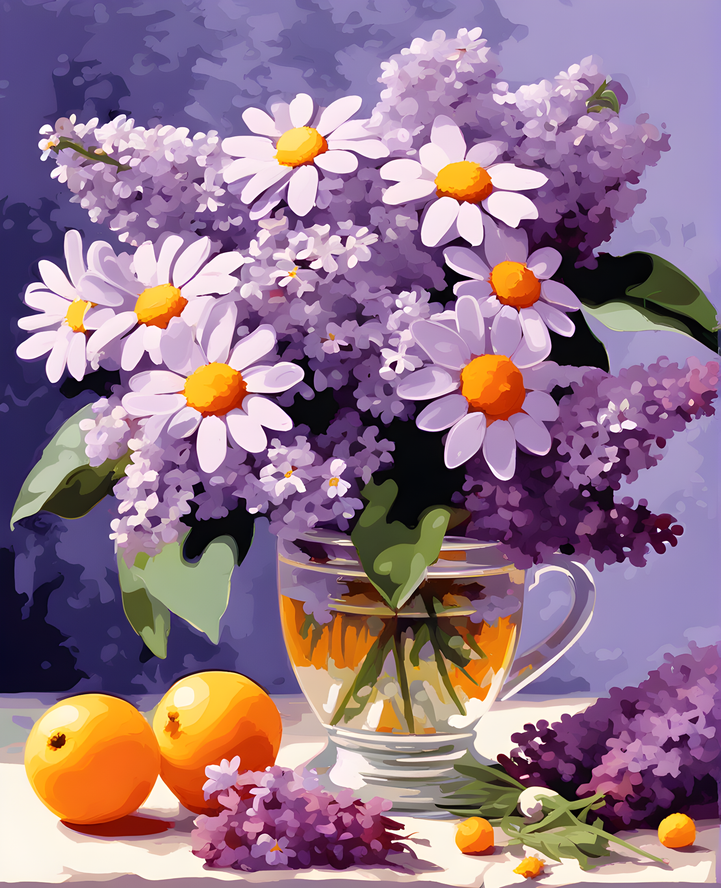 Lilac and Chamomile (2) - Van-Go Paint-By-Number Kit