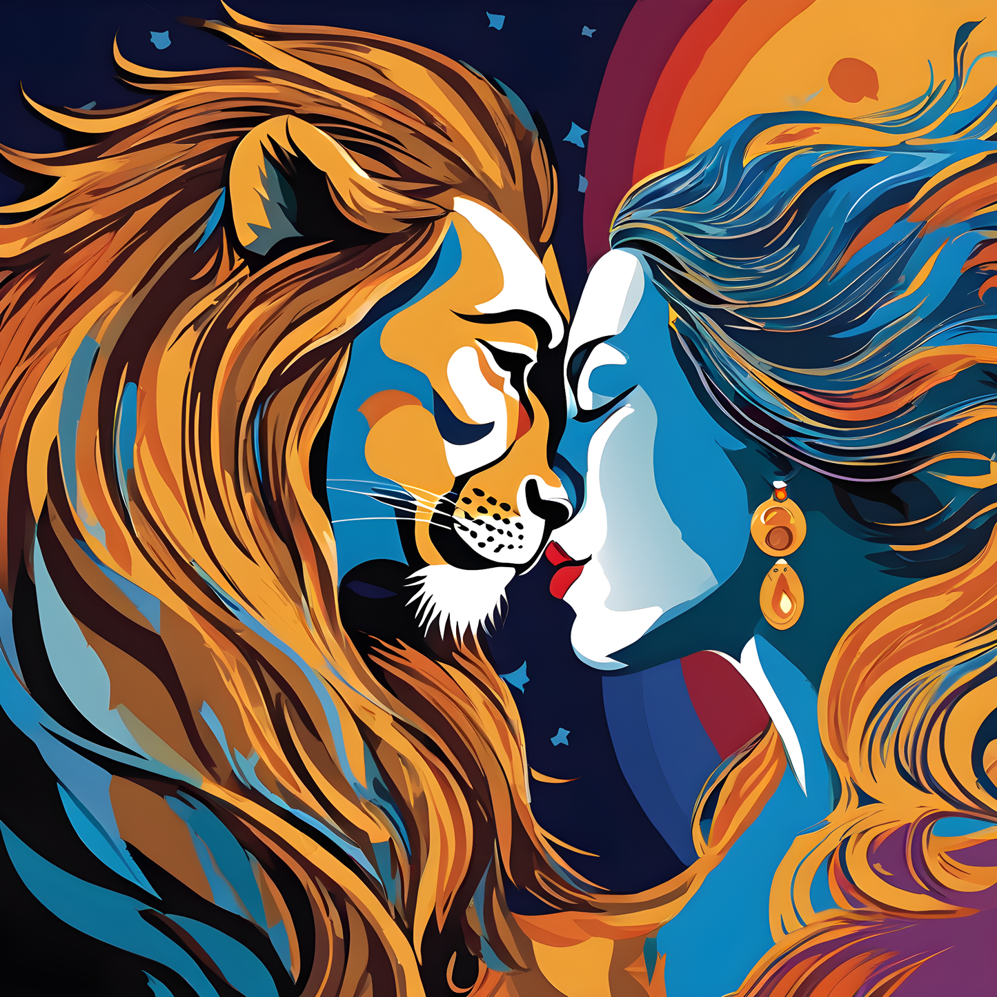 Lion Kiss PD (2) - Van-Go Paint-By-Number Kit