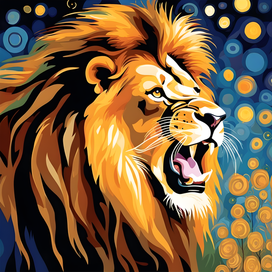 Lions Collection PD (59) - Roaring lion - Van-Go Paint-By-Number Kit
