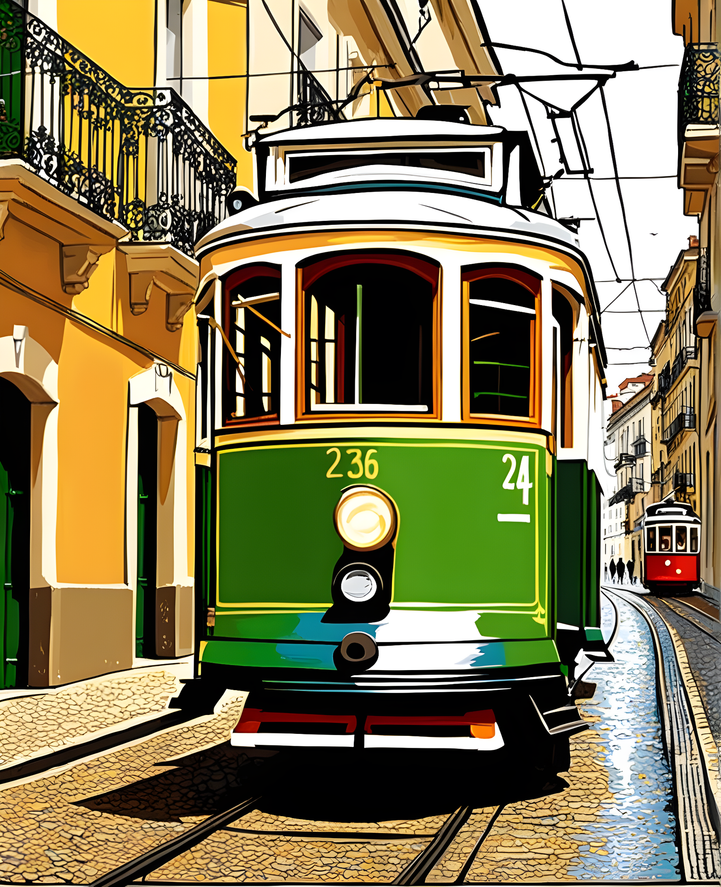 Lisbon Tram (3) - Van-Go Paint-By-Number Kit
