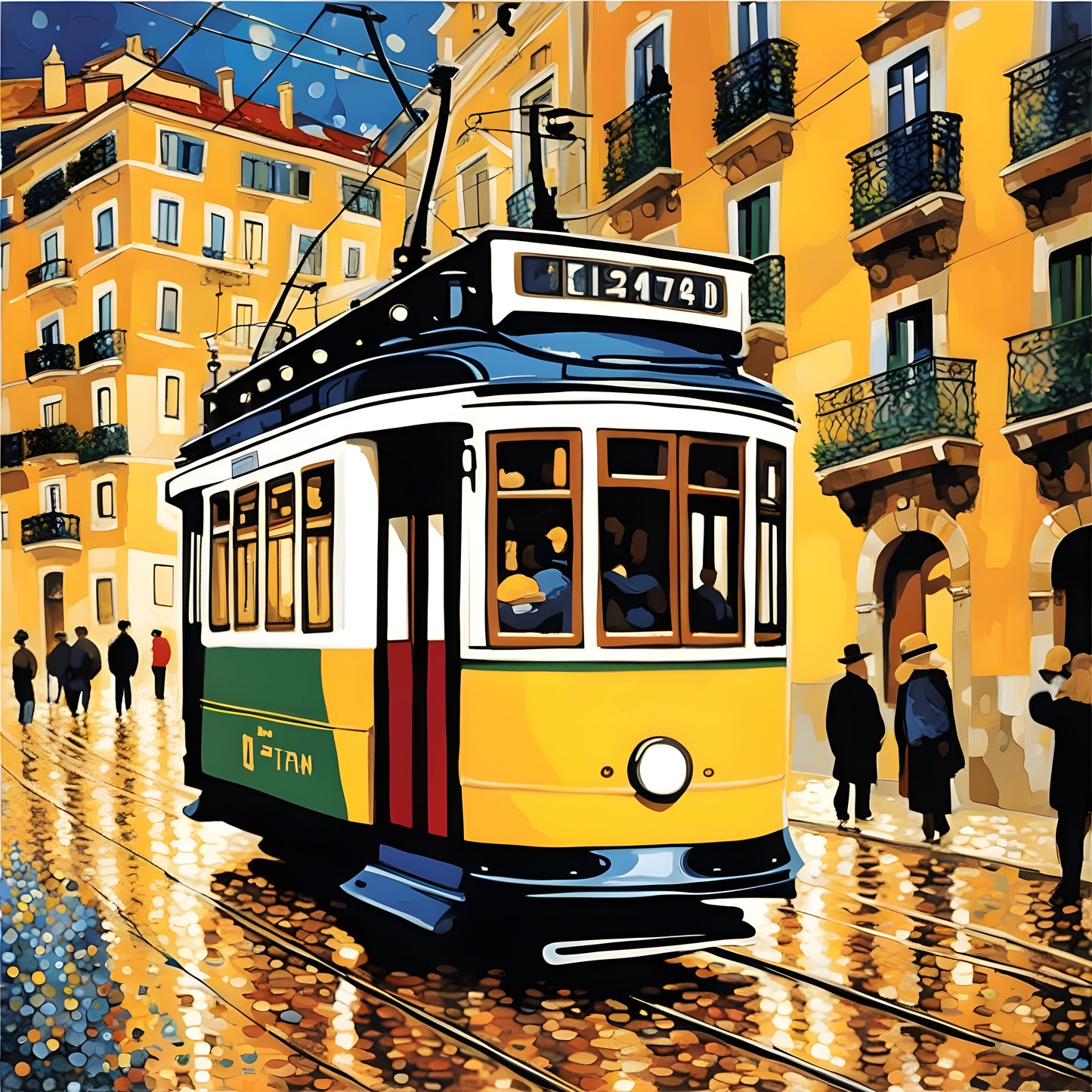 Lisbon Tram (4) - Van-Go Paint-By-Number Kit